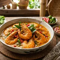 Udang Masak Tempoyak dengan Bumbu Pedas (AI Generated)