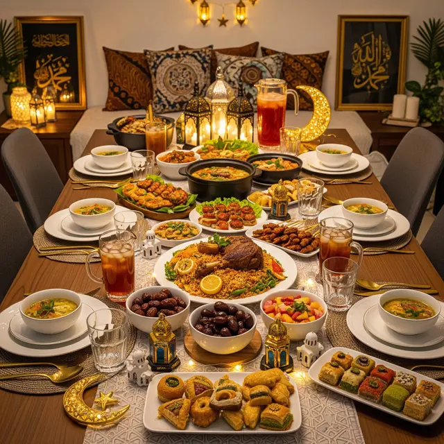 Meja Makan di Rumah untuk Acara Buka Bersama 2026 (Gemini AI)