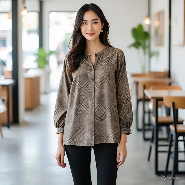 Model Batik Wanita Lengan Poet