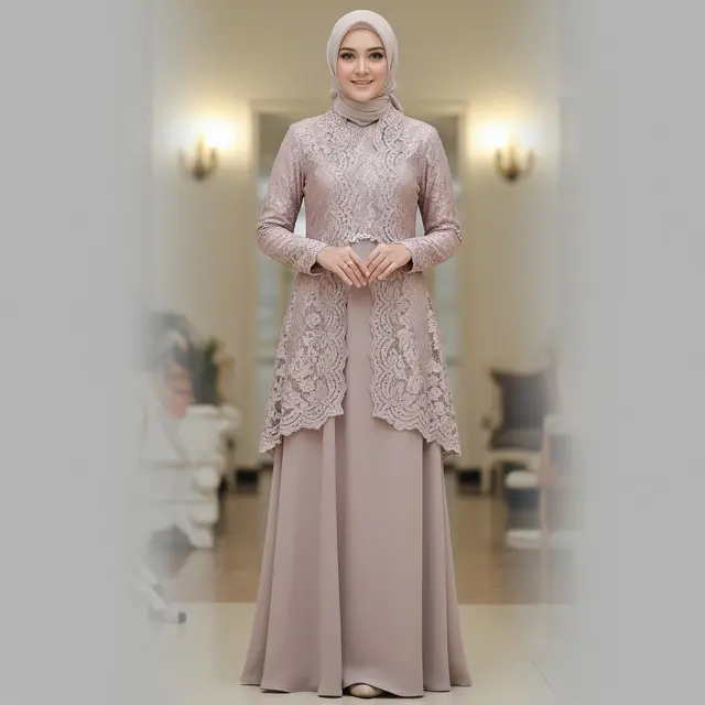 9 Model Gamis Brokat Cantik, Tampil Anggun dan Modern di Setiap Acara