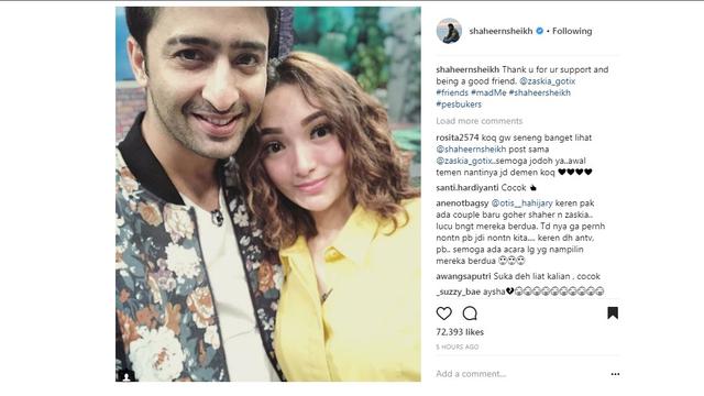 Shaheer Sheikh dan Zaskia Gotik [foto: instagram]