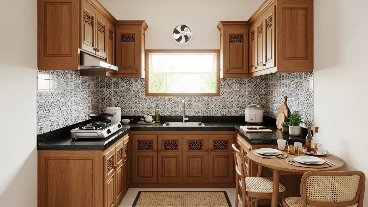 Ide Tata Letak Kitchen Set L-Shape untuk Dapur Kecil/ Ilustrasi AI