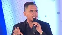 Presenter olah raga Valentino Simanjuntak berbagi pengalaman publik speaking di EGTC 2018. (Huyogo Simbolon)