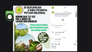 Hoaks Petani Milenial Kembali Beredar di Media Sosial, Cek Daftar dan Faktanya