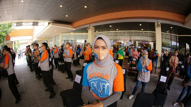 2.000 relawan mengikuti peluncuran program Gebrak Masker yang diadakan Pemkot Bogor