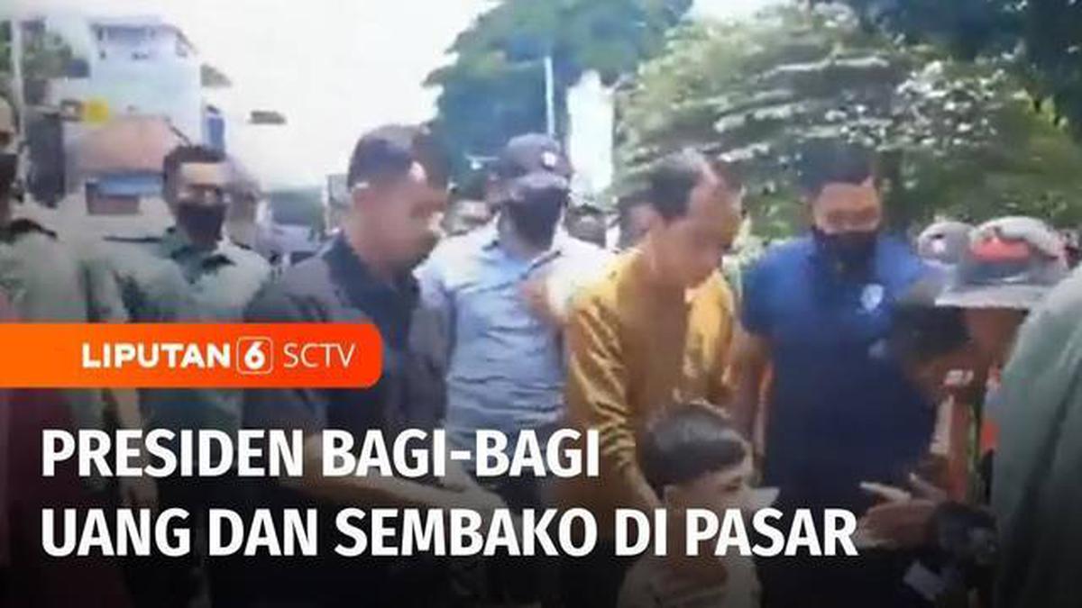 Video Presiden Jokowi Kunjungi Pasar Solo Bagikan Uang Dan Sembako