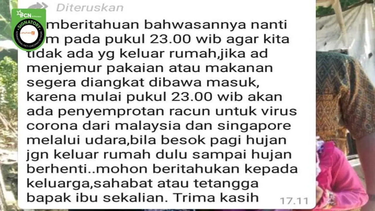 Gambar Tangkapan Layar Pesan Berantai di Aplikasi WhatsApp