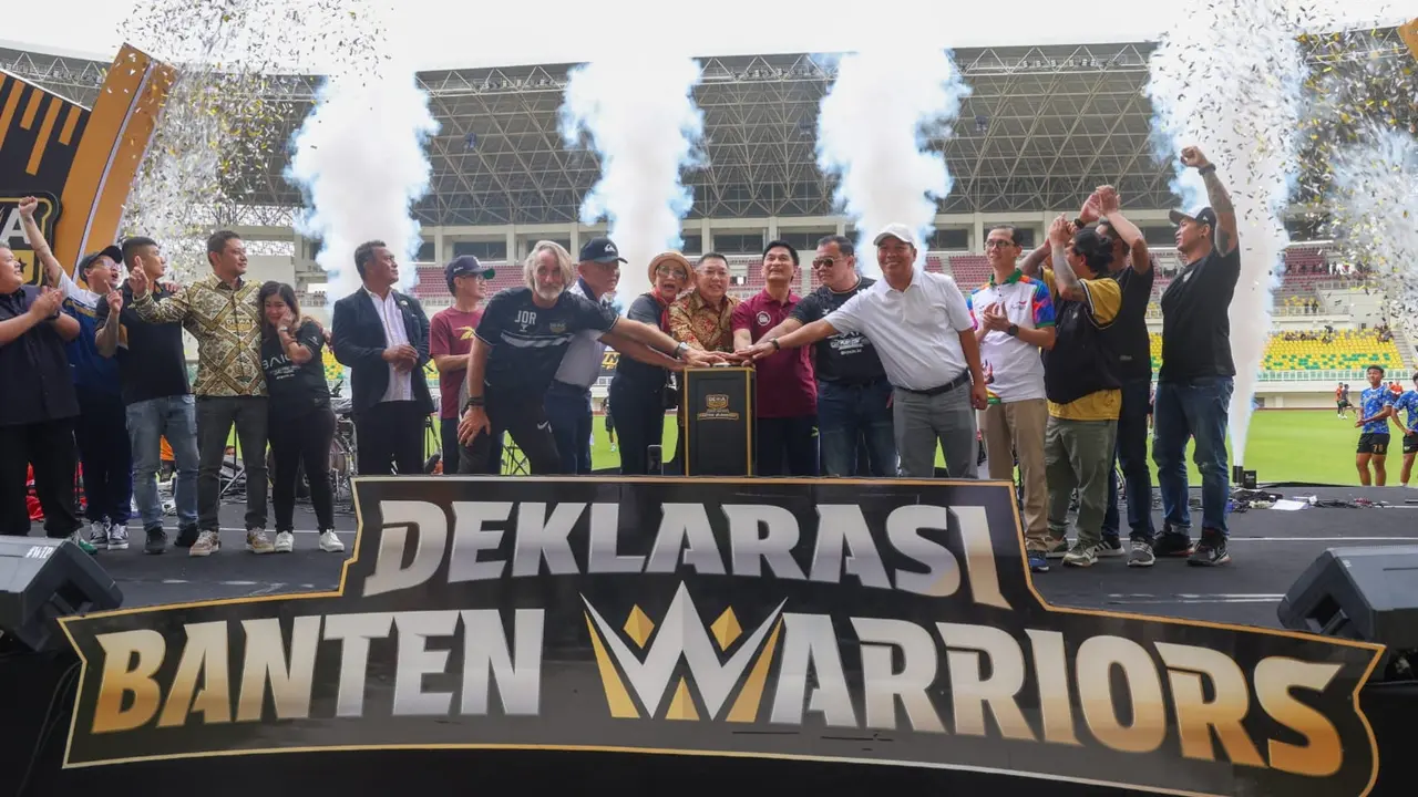 Deklarasi Banten Warriors, Sebutan Baru Dewa United, di Banten Internasional Stadium. (Minggu, 23/02/2025). (Pemprov Banten).