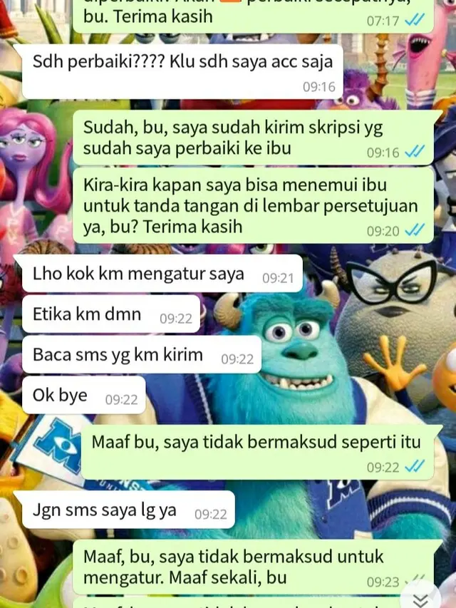 7 Chat antara Dosen Pembimbing dan Mahasiswa Skripsi Ini Bikin Deg-Degan