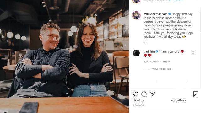 Gading Marten bersama Juria Hartmans (Instagram/ milkshakesspeare)