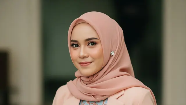 Model Gamis Batik Kombinasi Blazer Polos Formal untuk Acara Resmi