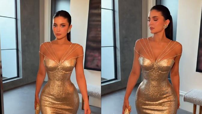 Kylie Jenner Pancarkan Kilau 100 Karat di Golden Globes Dampingi Timothee Chalamet