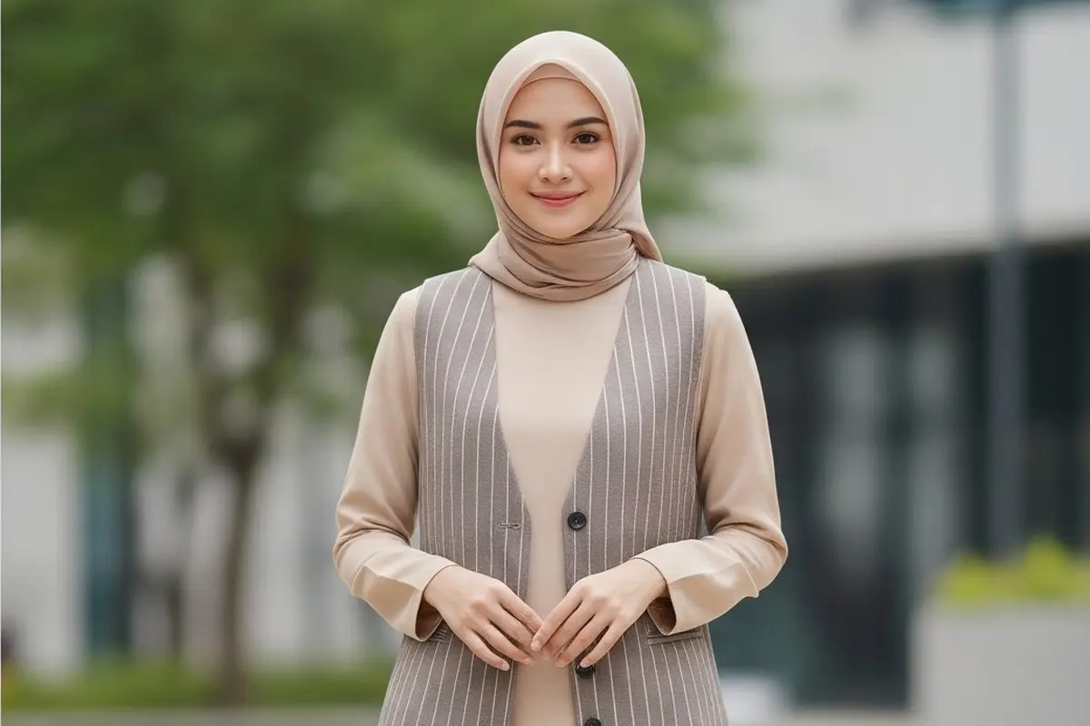 Cara Memilih Gamis Kombinasi Rompi untuk Berbagai Postur Tubuh dan Acara