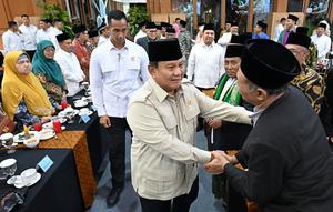 Presiden Prabowo mengundang sejumlah pimpinan Ormas Islam, ulama, pendakwah, hingga pimpinan pondok pesantren di Istana Kepresidenan Jakarta. (Foto: Biro Pers Istana)