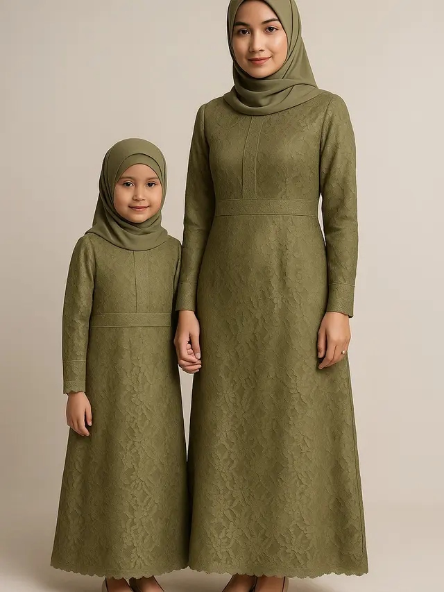 Long Dress Brokat Kembar Ibu dan Anak (Foto: ChatGPT)