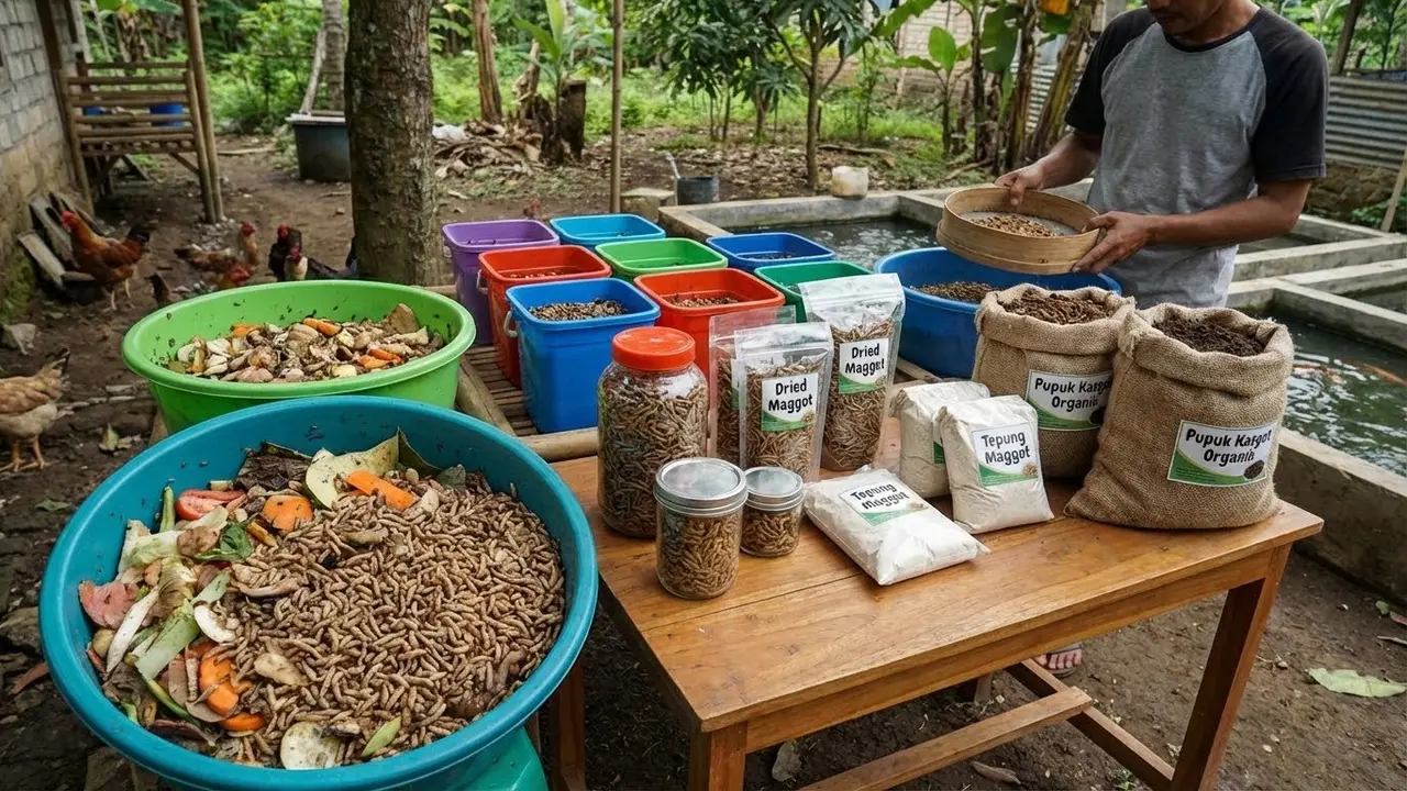 Cara Budidaya Maggot Rumahan dari Sisa Dapur/Gemini AI