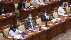 Suasana Rapat Dengar Pendapat (RDP) KPK dengan Komisi III DPR di Kompleks Parlemen Senayan, Jakarta, Rabu (10/3/2021). Dalam rapat dengar tersebut, KPK dan Dewan Pengawas (Dewas) KPK membahas terkait dengan evalusasi pelaksanaan tugas dan fungsi KPK. (Liputan6.com/Angga Yuniar)