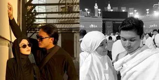 Pasangan yang baru saja menikah, Beby Tsabina dan Rizki Natakusumah, memperlihatkan kemesraan mereka di depan Ka'bah dalam balutan busana umrah serba putih. Gaya mereka begitu sederhana namun tetap anggun, mencerminkan ketenangan dan kekhidmatan dalam ibadah.
