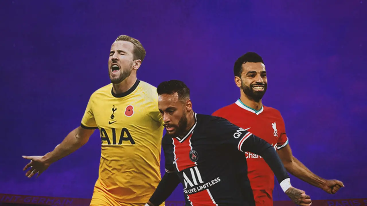 Ilustrasi - Harry Kane, Neymar, Mohamed Salah