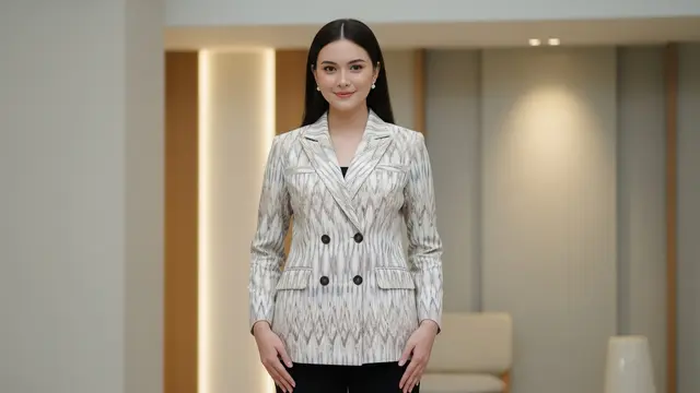 Model Baju Lurik Blazer yang Elegan di 2025/ Ilustrasi AI