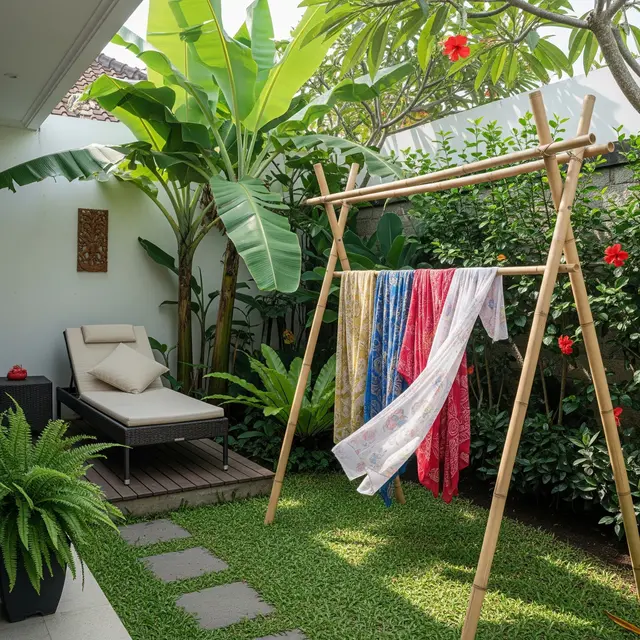 9 Ide Halaman Belakang Multifungsi Tempat Jemur Tetap Cantik, Area Efisien