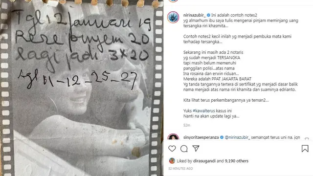 Nirina Zubir Unggah Catatan Mendiang Ibunya