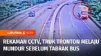 Polda Jawa Timur menyebarkan gambar rekaman CCTV atau kamera pengawas saat truk tronton berjalan mundur sebelum menabrak bus rombongan pelajar di jalan tol Pandaan-Malang. Sekolah yang mengadakan study tour mengkonfirmasi tidak ada pelajar yang tewas...