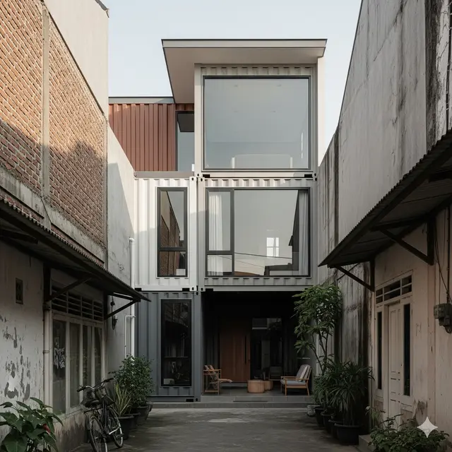 Desain Rumah Rp 100 Juta di Gang yang Aesthetic. (via Gemini)