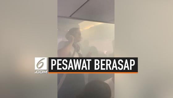 VIDEO: Kepanikan Penumpang Saat Asap Penuhi Kabin Pesawat