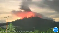 Gunung Lewotobi Laki-Laki di Kecamatan Wulanggitang, Kabupaten Flores Timur, Nusa Tenggara Timur, kembali meletus hebat pada Minggu (20/4/2025) tengah malam pukul 23.59 Wita. (Liputan6.com/ Dok PVMBG)