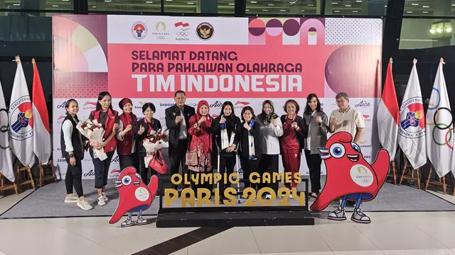 Rifda Irfanaluthfi saat kembali ke Indonesia usai berlaga di Olimpiade 2024
