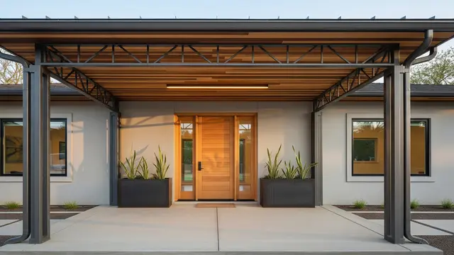 Desain Teras Rumah Atap Baja Ringan (AI)