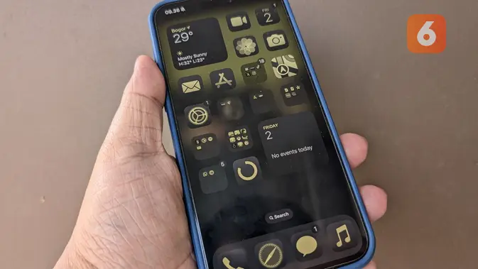 <p>Warna ikon dan widget bisa digonta-ganti agar sesuai keinginan lewat update iOS 18. (Liputan6.com/ Yuslianson)</p>