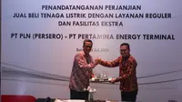 PT Pertamina Energy Terminal (PET) menjalin kerja sama dengan PT PLN (Persero) untuk memperkuat keandalan pasokan listrik di Terminal BBM Pulau Sambu.