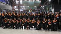 Tim Indonesia yang akan bertanding di Piala Sudirman 2017 bertolak ke Gold Coast, Australia, dari bandara International Soekarno Hatta, Rabu (17/5/2017). (PBSI)