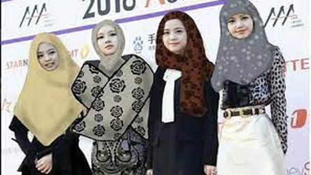 6 Editan Foto Blackpink Tampil Solehah Ini Kocak, Netizen: Bak Ibu-Ibu Pengajian (