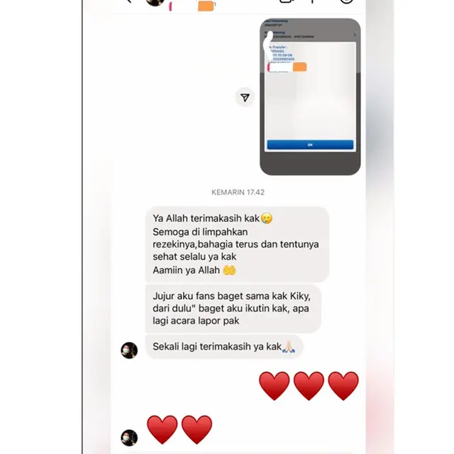 Tak Marah Dihujat, Ini 6 Tangkapan Layar Kiky Saputri Bagi-Bagi Uang ke Fans Leslar