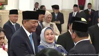 Sjafrie Sjamsoeddin ditunjuk Presiden Prabowo Subianto menjadi Menteri Pertahanan. Pelantikan menteri Kabinet Merah Putih Prabowo-Gibran digelar pada Senin (21/10/2024). (tangkapan layar youtube sekretariat presiden)