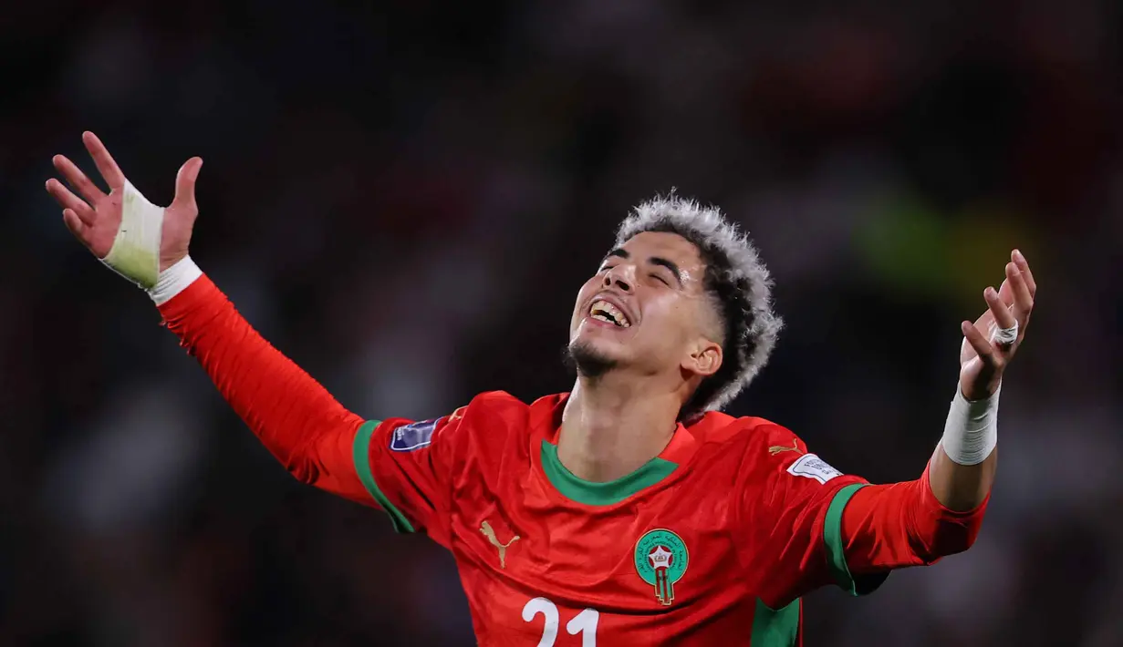 Dua gol kemenangan Maroko dicetak Yassir Zabiri pada menit ke-12 dan 29. (Javier TORRES/AFP)