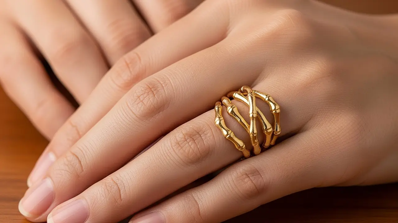 Inspirasi Cincin Emas Model Bambu (Image by Gemini AI)