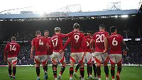 Selebrasi pemain Manchester United saat melawan Brentford di Liga Inggris (AFP)