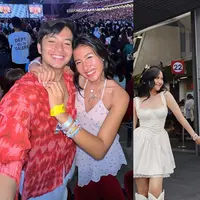 Nonton konser Taylor Swift bareng pasangan tentu akan memberikan sensasi berbeda. Hal inilah yang dirasakan Shenina Cinnamon-Angga Yunanda dan Hanggini-Luthfi Aulia yang tampil dengan gaya bucin masing-masing. [@sheninacinnamon @luthfi]