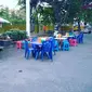 Suasana di Tugu Gampo, pusat kuliner malam di Kota Padang. (Liputan6.com/ Novia Harlina)