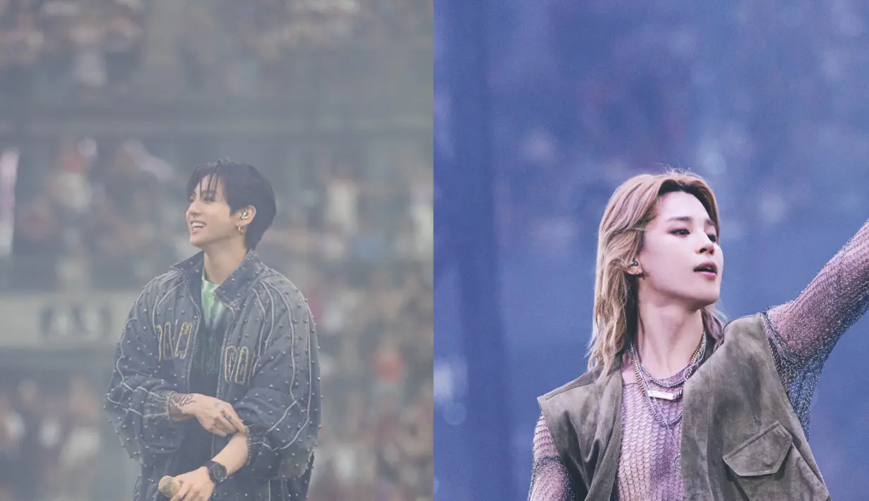 Konser tur dunia BTS ARIRANG kini telah sampai di Paris. Jungkook, Suga, J-Hope, dan Jimin tak ragu kenakan busana dari rumah mode ternama sebagai busana panggung mereka [Balenciaga, Dior]