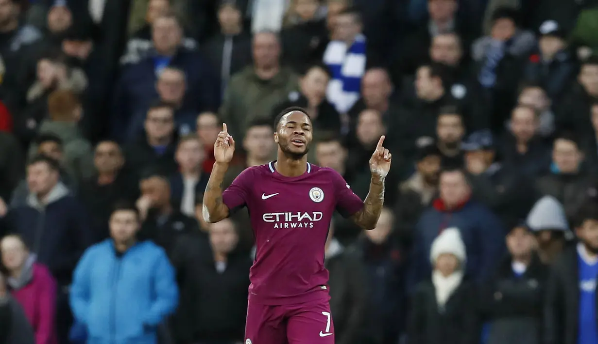 4. Raheem Sterling (Manchester City) - 14 Gol (1 Penalti). (AP/Kirsty Wigglesworth)