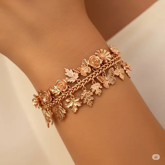 Gelang Anyam Emas Rose Gold Modis 2025. Foto: Gemini