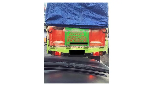 Tulisan truk (Sumber: Instagram/ryandewangga)