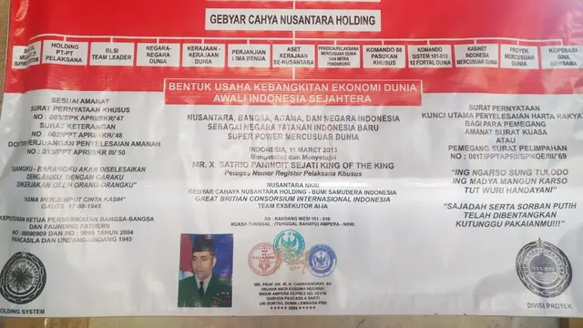 Bagan rencana kegiatan organsasi yang dikeluarkan Paguyuban Kandang Wesi Tunggal Rahayu di Kecamatan Caringin, Garut, Jawa Barat.