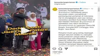 Menteri Pertanian Syahrul Yasin Limpo menunjuk penyanyi dangdut Lesti Kejora sebagai Duta Petani Milenial (sumber: Instagram @kementerianpertanian)