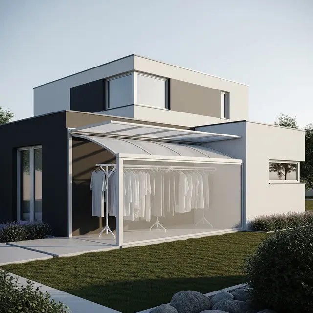 Tempat Jemur Tersembunyi untuk Rumah Minimalis (AI Generated)